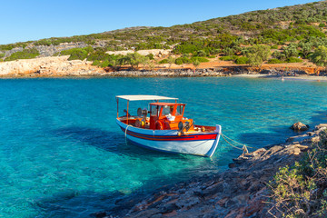 Fishing boat at the coast of Crete, Greece