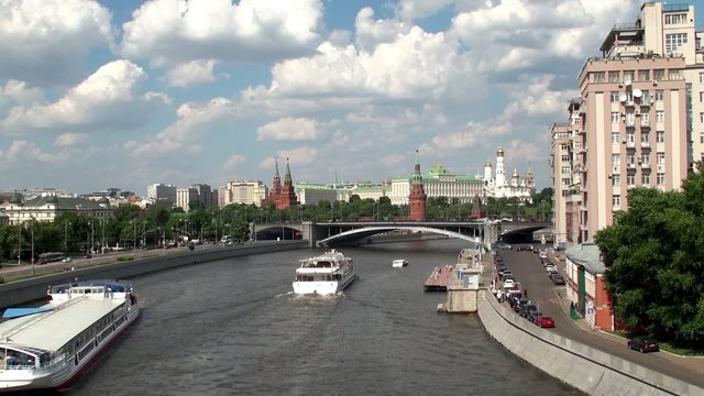 View of Moscow River & Kremlin. Russia