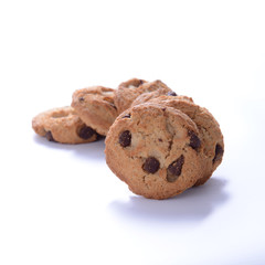 Chocolate Chip Cookies on a White Background