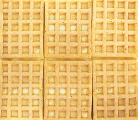 Sweet waffles isolated on white