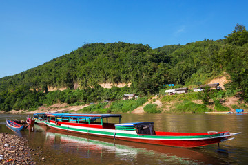 Naklejka premium Boat in Laos