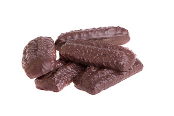 chocolate biscuit, isolated on white