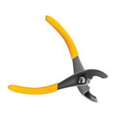 pliers isolated yellow vector object work metal equipment worker