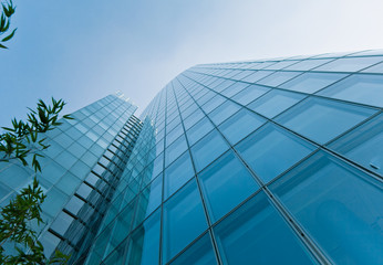 Obraz na płótnie Canvas modern glass silhouettes of skyscrapers. Business building