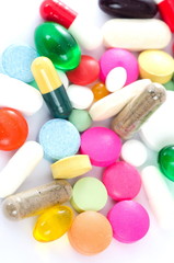 Assorted pills on the table