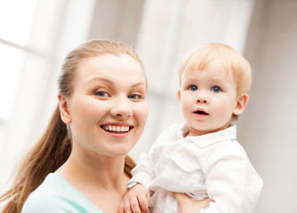 happy mother with adorable baby