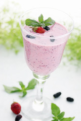cocktail of mulberry and strawberry