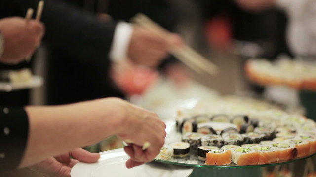 Sushi on holiday reception
