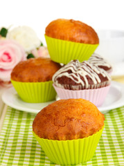 Sweet cupcakes close up