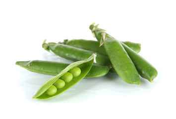 Green peas isolated on white