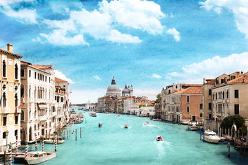 Fototapeta na wymiar grunge style image of Grand Canal, Venice, Italy
