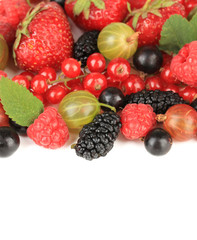 Ripe berries isolated on white