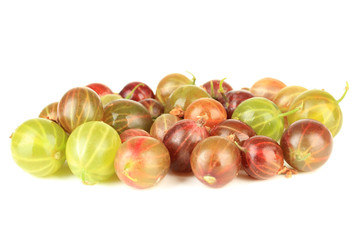 Fresh gooseberries isolated on white