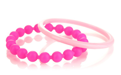 Fototapeta premium Colorful fashion bracelets isolated on white