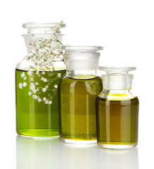 Medicine bottles isolated on white