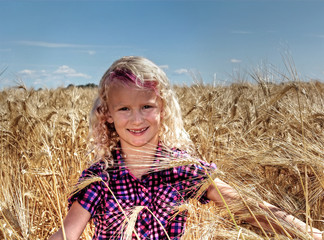 Little Girl In The Wheat Field