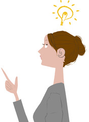 女性　OL 　ひらめく
