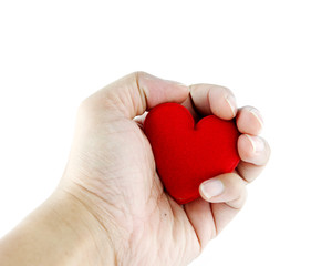 man's hands with heart