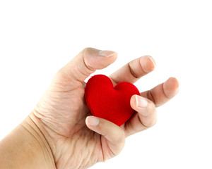 Obraz premium Man's hands with heart