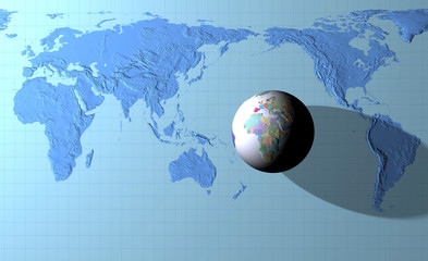 世界地図と地球儀