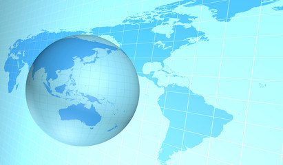 世界地図と地球儀