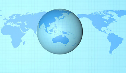 世界地図と地球儀