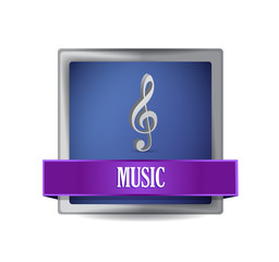 musical icon button illustration