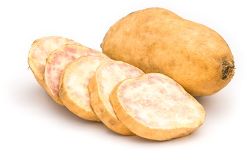 sweet potatoes on white with clipping-path
