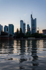 Fototapeta na wymiar city evening in Frankfurt Germany