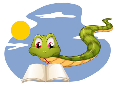 A snake reading