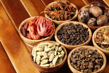 Variety of raw Indian Spices