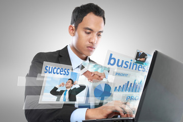 businessman working on laptop. conceptual image