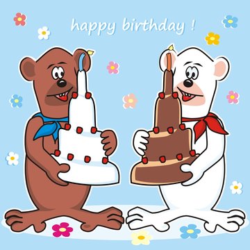 Teddy bears and cake