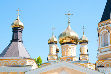 Fototapeta na wymiar Kiev and religion. Holy Church of the Intercession on Solomenko.