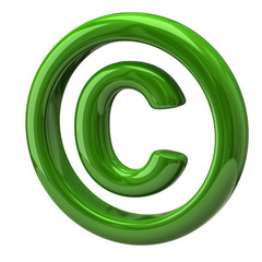 Green copyright symbol