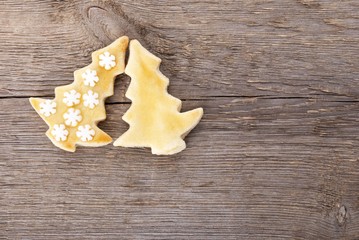 two christmas tree cookies