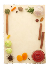 food ingredients and recipe pape