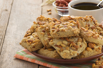 sweet cookies on wood