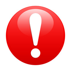 Bouton internet attention exclamation danger red