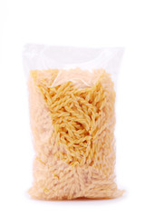 A pack of pasta isolated on a white background