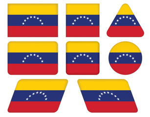 set of buttons with flag of Venezuela