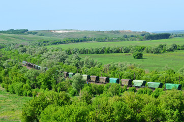 Fototapeta na wymiar Freight transport by rail