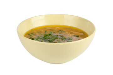 Mushroom soup in a bowl