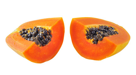 Papaya  on white background