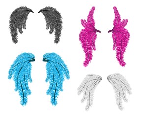 Carnival feather wings vector isolated