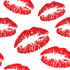 red kiss print pattern