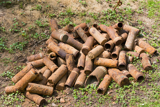 Rusting shell cases from WWI