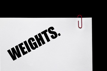 Weights - banner for health, sports & exercise.