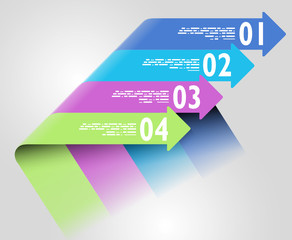 Infografica esempi frecce colorate numeri