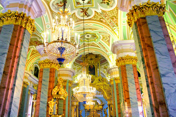 Interior of Peter and Paul cathedral, St. Petersburg, Russia